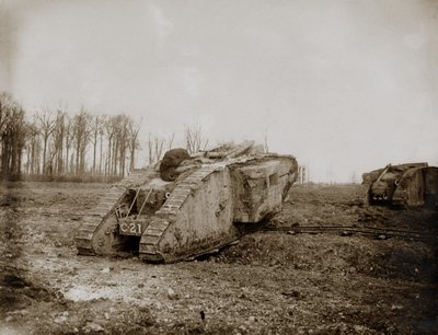 Mk II tanks going into action at Arras, 1917 by English Photographer